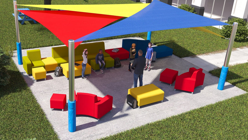 Mooreco Phoeby Outdoor Soft Seating - Loveseat ArmsLess - 18" Seat Height (PBA1N1L) - SchoolOutlet