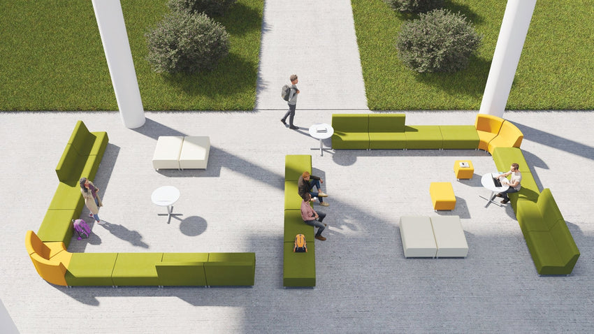 Mooreco Phoeby Outdoor Soft Seating - Loveseat ArmsLess - 18" Seat Height (PBA1N1L) - SchoolOutlet