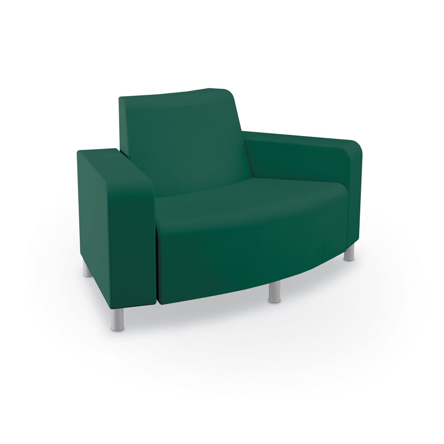 Mooreco Phoeby Outdoor Soft Seating - Outside Curve Loveseat Chair Both Arms - 18" Seat Height (PBA4B1L) - SchoolOutlet