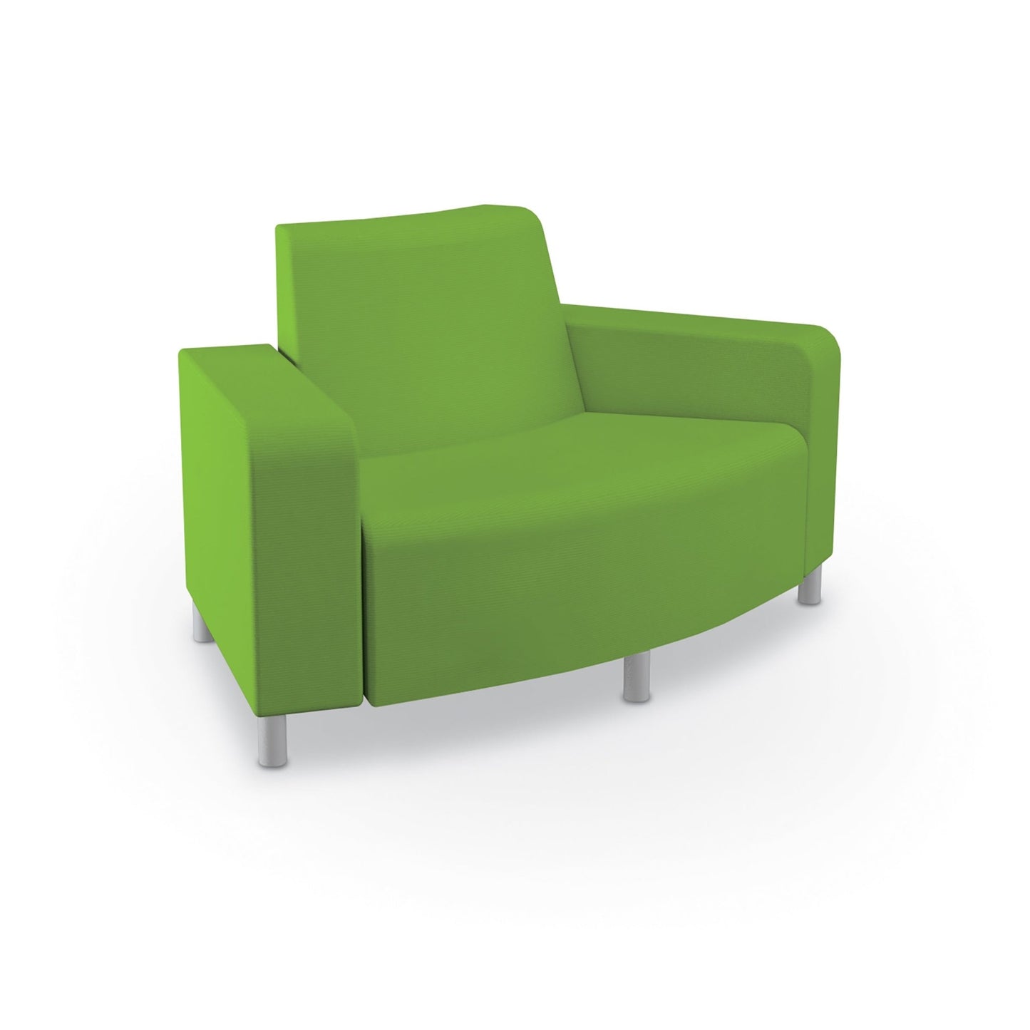 Mooreco Phoeby Outdoor Soft Seating - Outside Curve Loveseat Chair Both Arms - 18" Seat Height (PBA4B1L) - SchoolOutlet