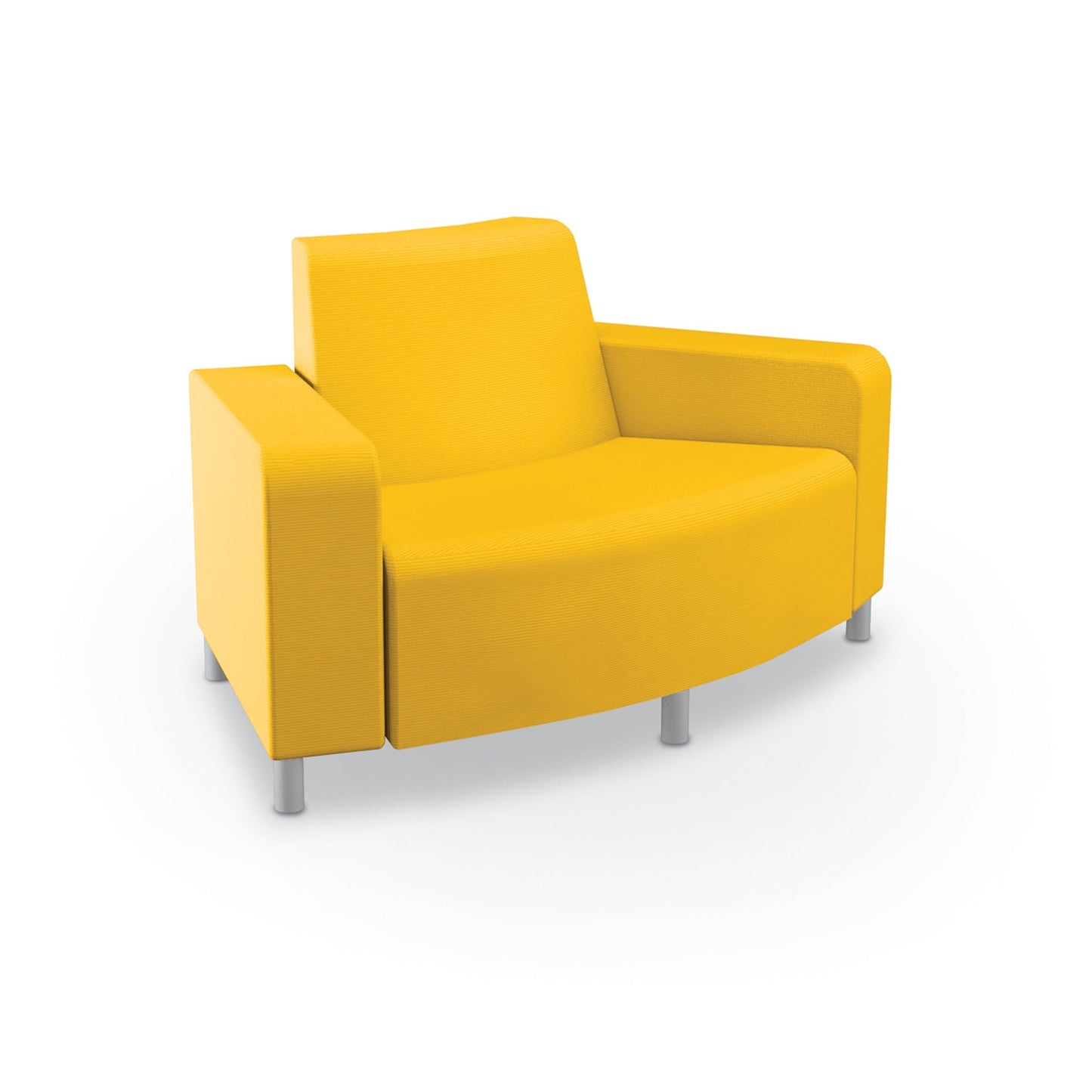Mooreco Phoeby Outdoor Soft Seating - Outside Curve Loveseat Chair Both Arms - 18" Seat Height (PBA4B1L) - SchoolOutlet