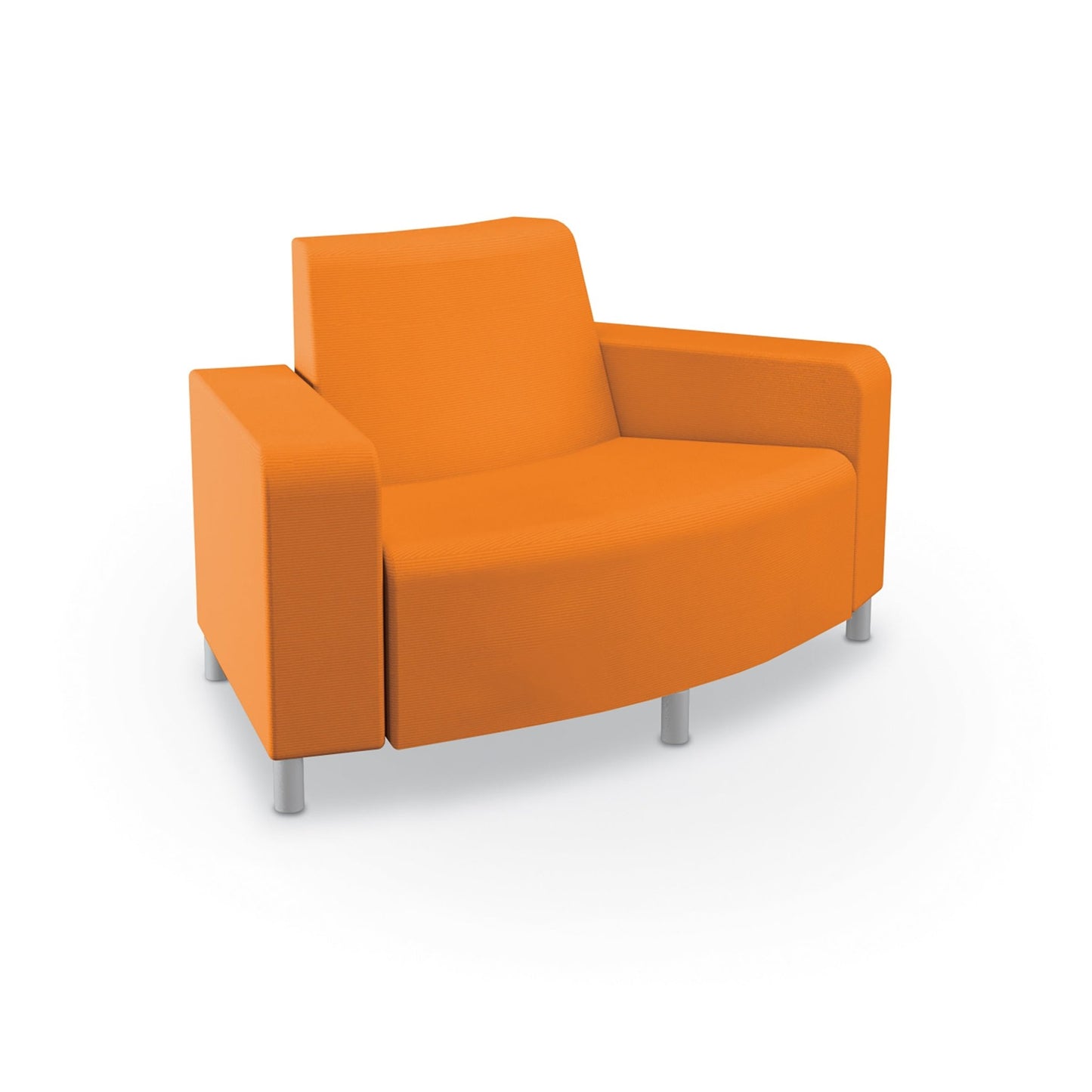 Mooreco Phoeby Outdoor Soft Seating - Outside Curve Loveseat Chair Both Arms - 18" Seat Height (PBA4B1L) - SchoolOutlet