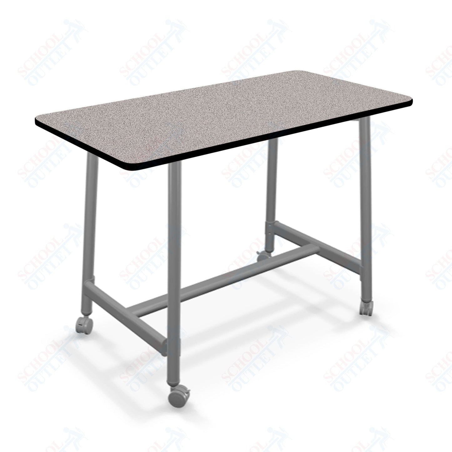 Mooreco Akt Table – 30"D x 60"W Rectangle, Laminate or Butcher Block Top, Fixed Height Available in 29"H, 36"H, or 42"H - SchoolOutlet