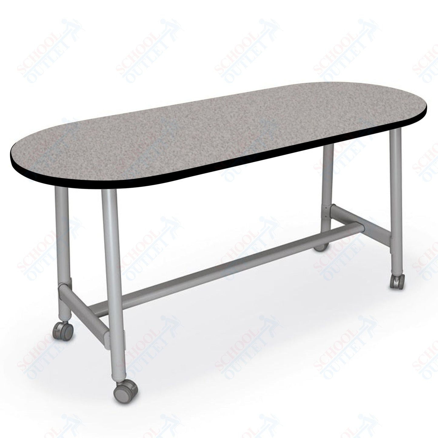 Mooreco Akt Table – 30"D x 72"W Racetrack, Laminate Top, Fixed Height Available in 29"H, 36"H, or 42"H - SchoolOutlet