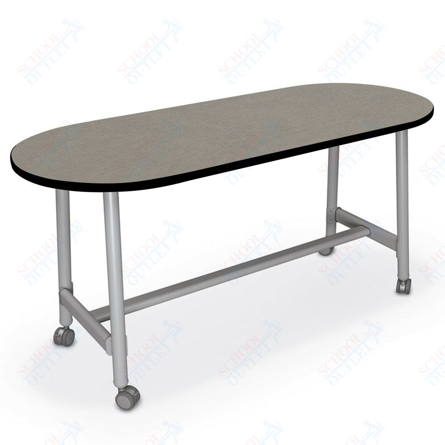 Mooreco Akt Table – 30"D x 72"W Racetrack, Laminate Top, Fixed Height Available in 29"H, 36"H, or 42"H - SchoolOutlet