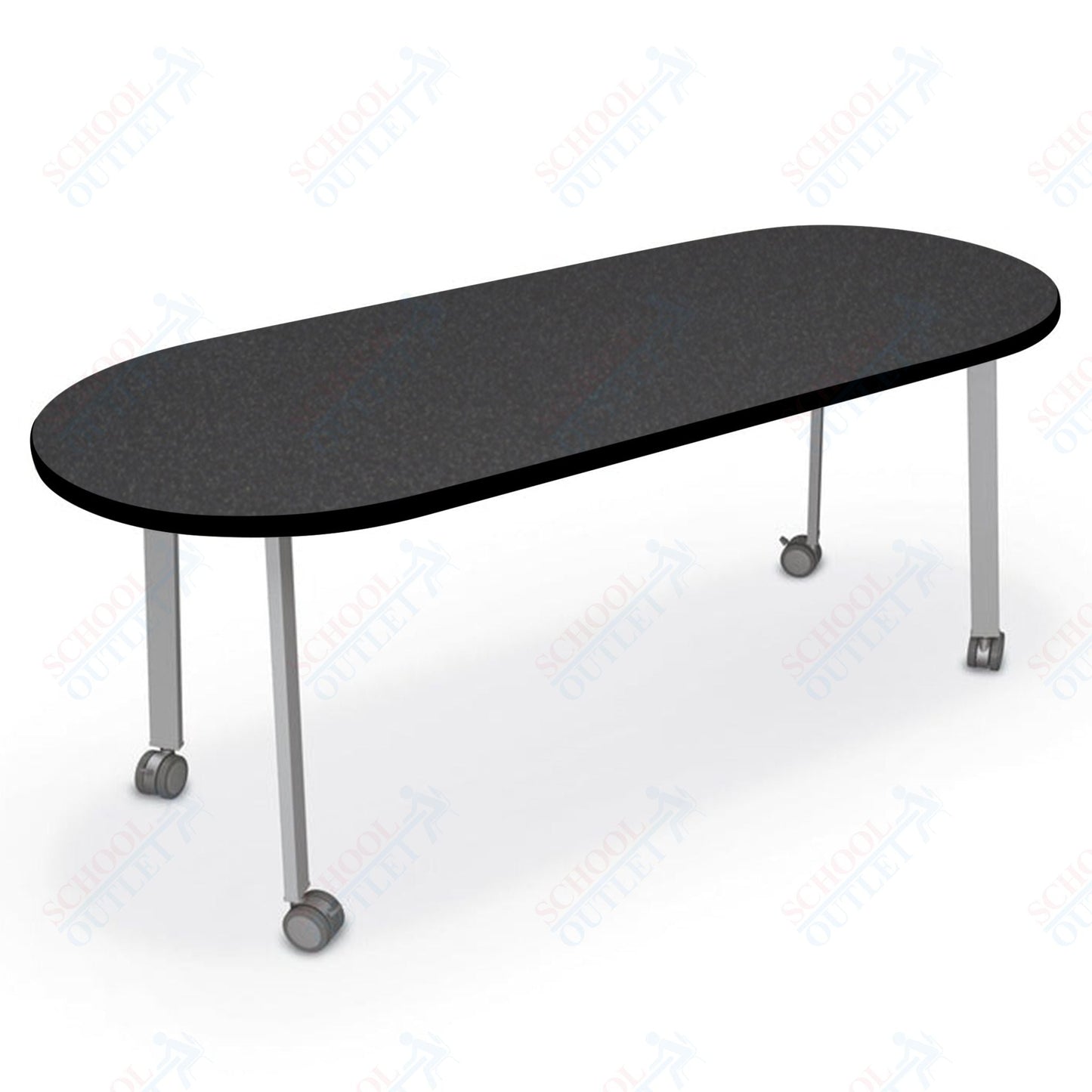 Mooreco Akt Table – 30"D x 72"W Racetrack, Laminate Top, Fixed Height Available in 29"H, 36"H, or 42"H - SchoolOutlet