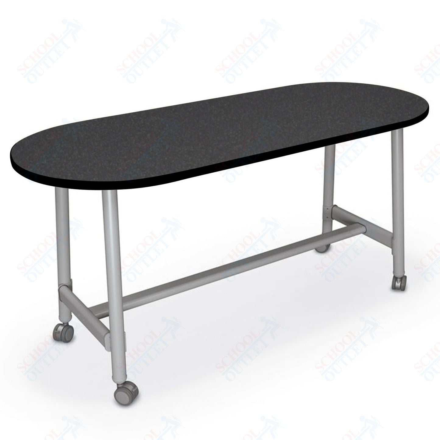 Mooreco Akt Table – 30"D x 72"W Racetrack, Laminate Top, Fixed Height Available in 29"H, 36"H, or 42"H - SchoolOutlet