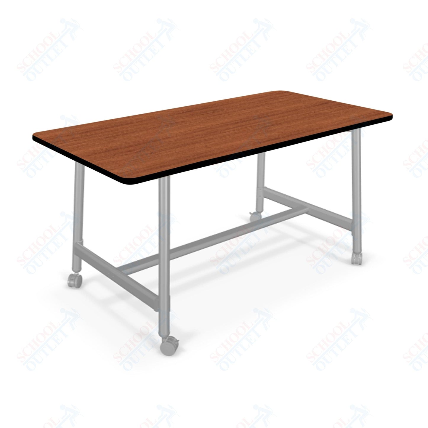 Mooreco Akt Table – 30"D x 72"W Rectangle, Laminate or Butcher Block Top, Fixed Height Available in 29"H, 36"H, or 42"H - SchoolOutlet