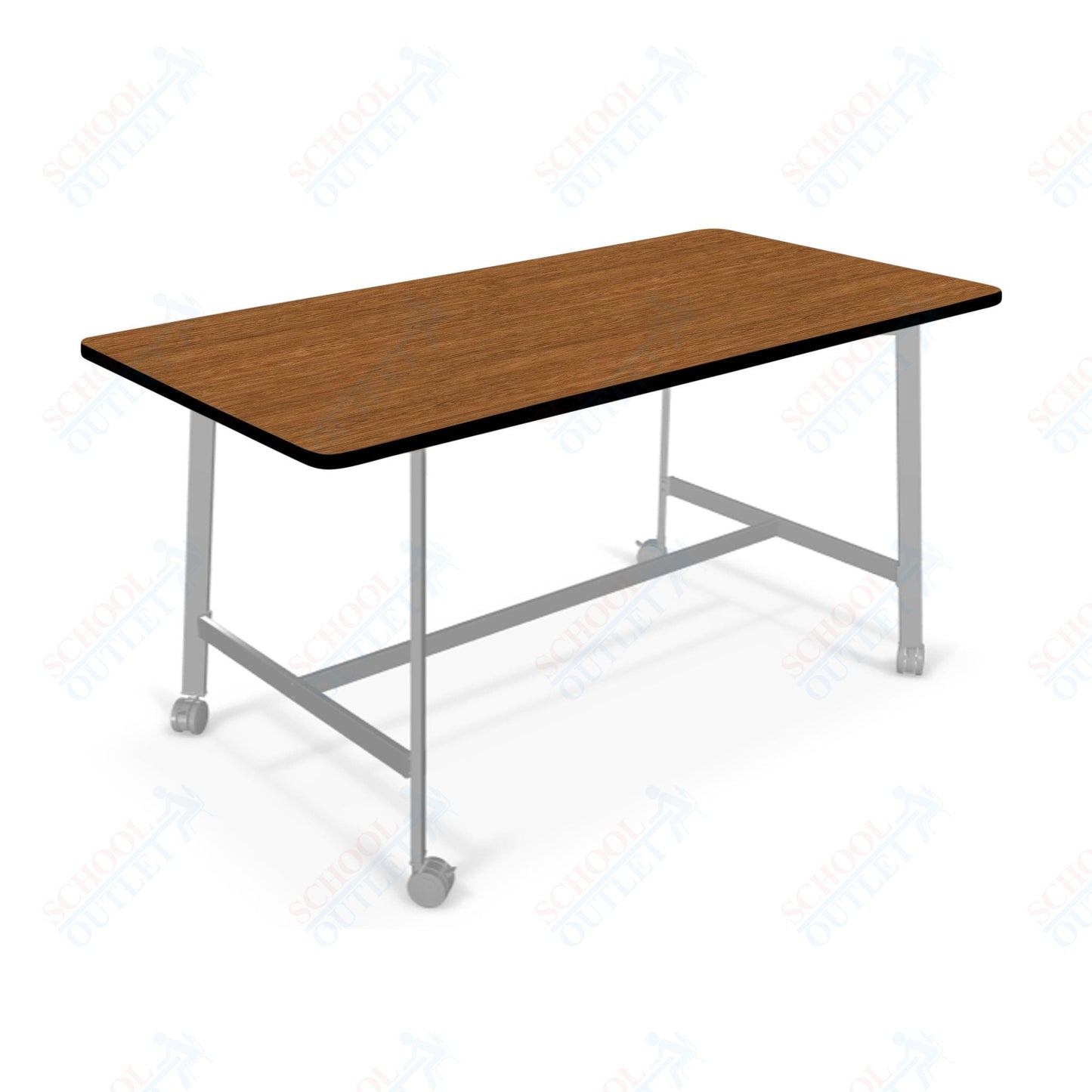 Mooreco Akt Table – 30"D x 72"W Rectangle, Laminate or Butcher Block Top, Fixed Height Available in 29"H, 36"H, or 42"H - SchoolOutlet