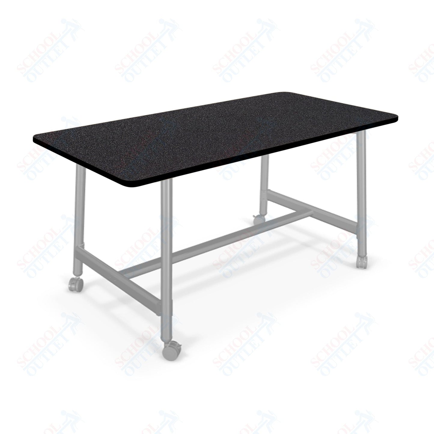 Mooreco Akt Table – 30"D x 72"W Rectangle, Laminate or Butcher Block Top, Fixed Height Available in 29"H, 36"H, or 42"H - SchoolOutlet