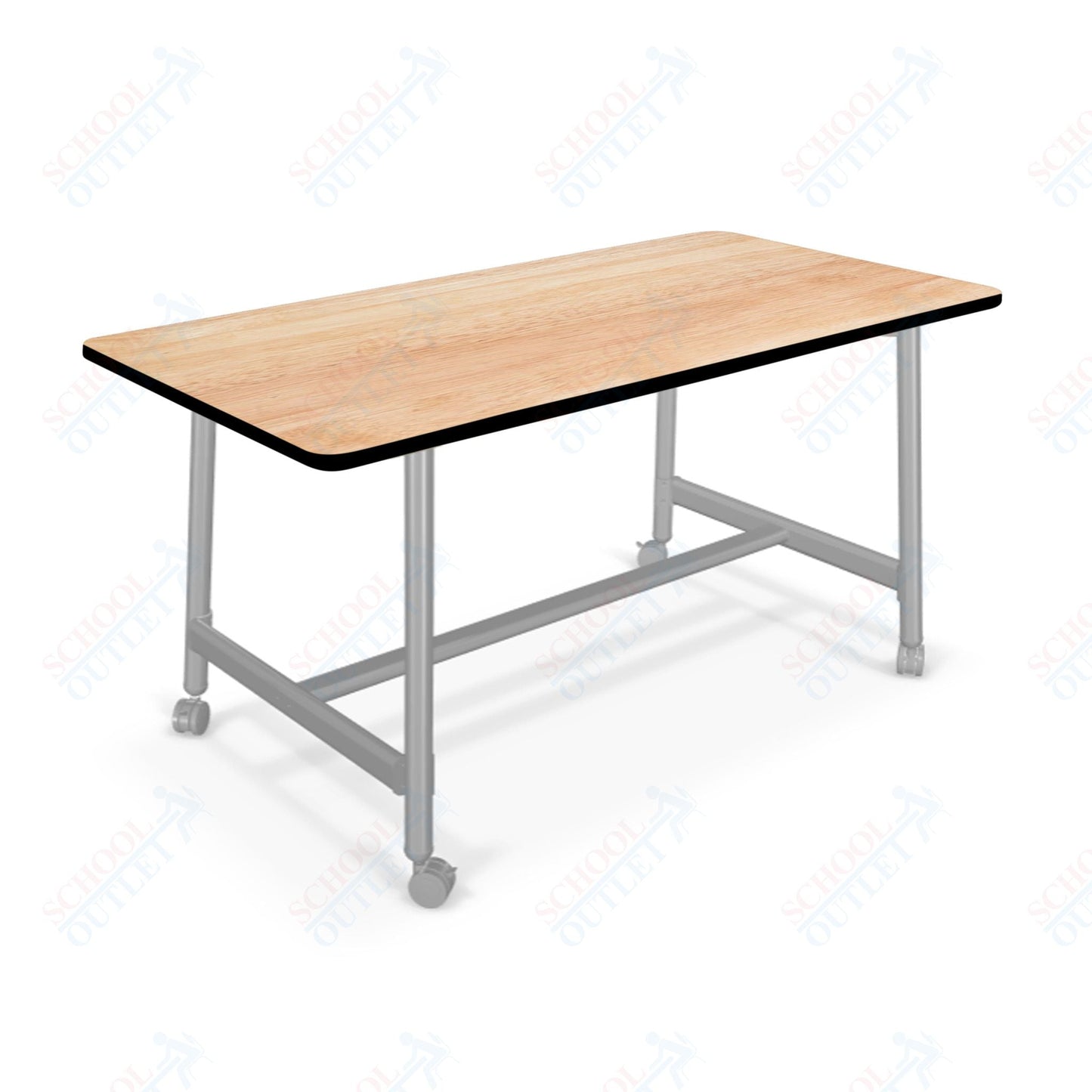 Mooreco Akt Table – 30"D x 72"W Rectangle, Laminate or Butcher Block Top, Fixed Height Available in 29"H, 36"H, or 42"H - SchoolOutlet
