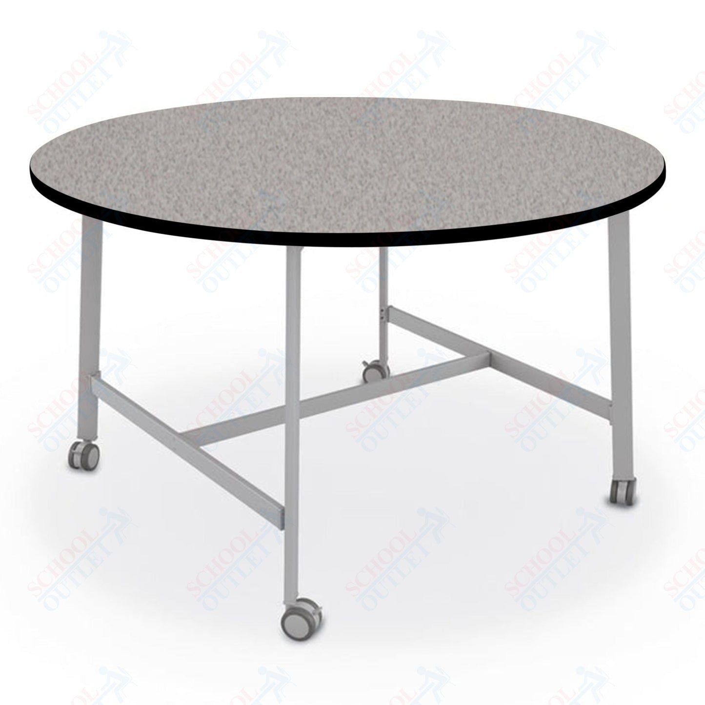 Mooreco Akt Table – 60" Round, Laminate Top, Fixed Height Available in 29"H, 36"H, or 42"H - SchoolOutlet