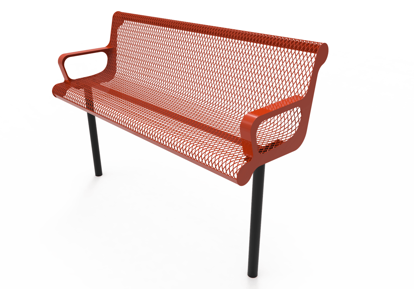 MyTcoat - Contoured Outdoor Bench with Arm - Inground Mount 6' L (MYT-BCA06-43) - SchoolOutlet