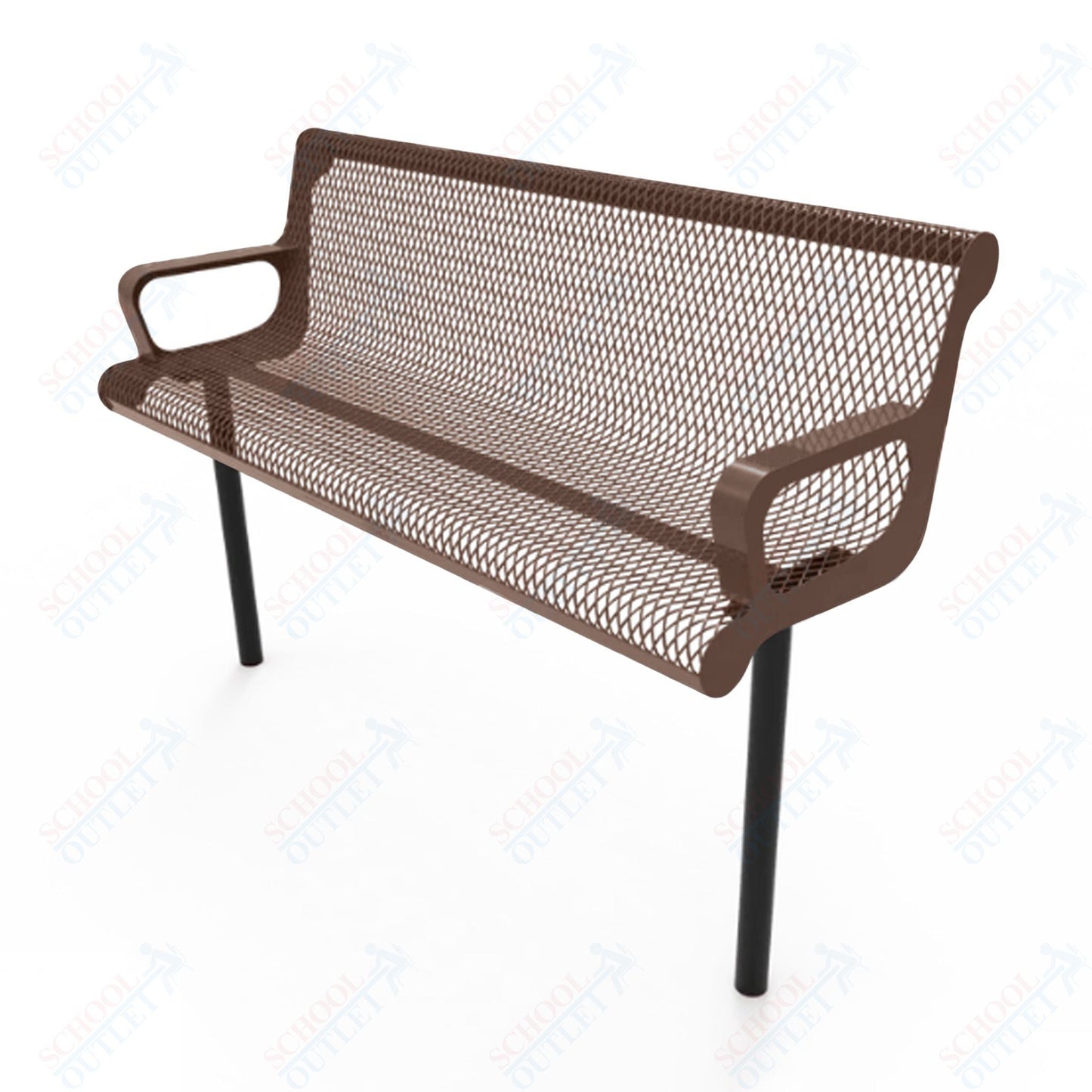 MyTcoat - Contoured Outdoor Bench with Arm - Inground Mount 6' L (MYT - BCA06 - 43) - SchoolOutlet