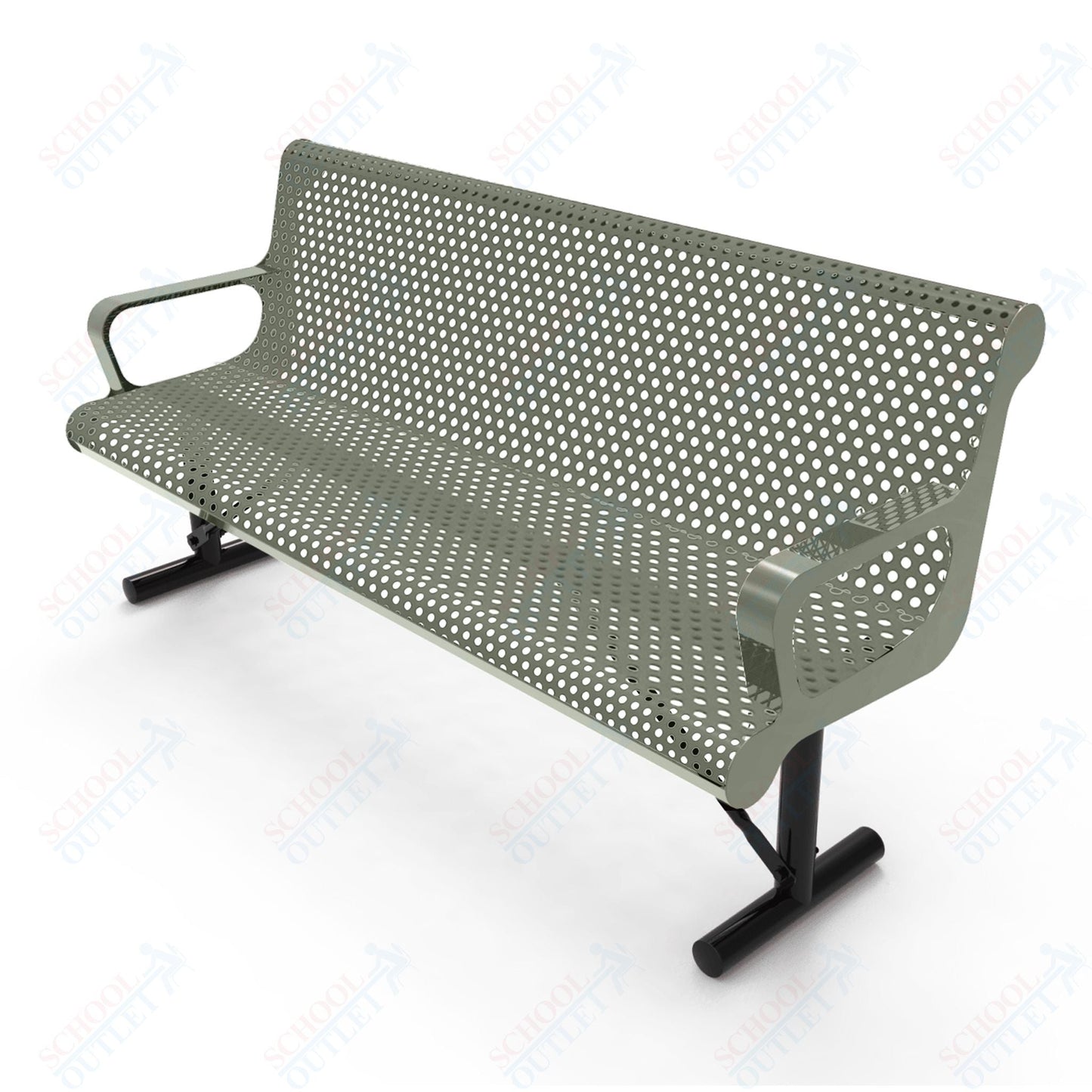 MyTcoat - Contoured Portable Outdoor Bench with Arm 6' L (MYT - BCA06 - 42) - SchoolOutlet
