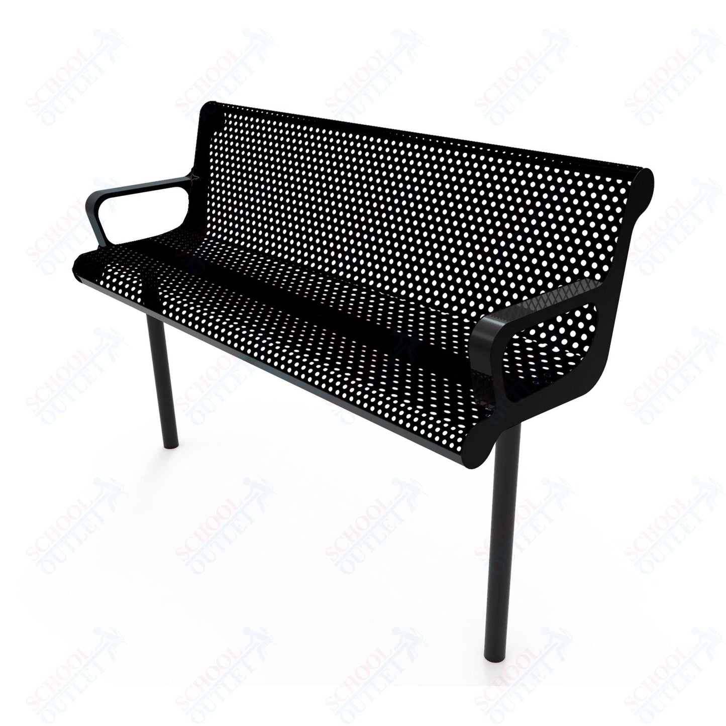 MyTcoat - Contoured Outdoor Bench with Arm - Inground Mount 6' L (MYT - BCA06 - 43) - SchoolOutlet