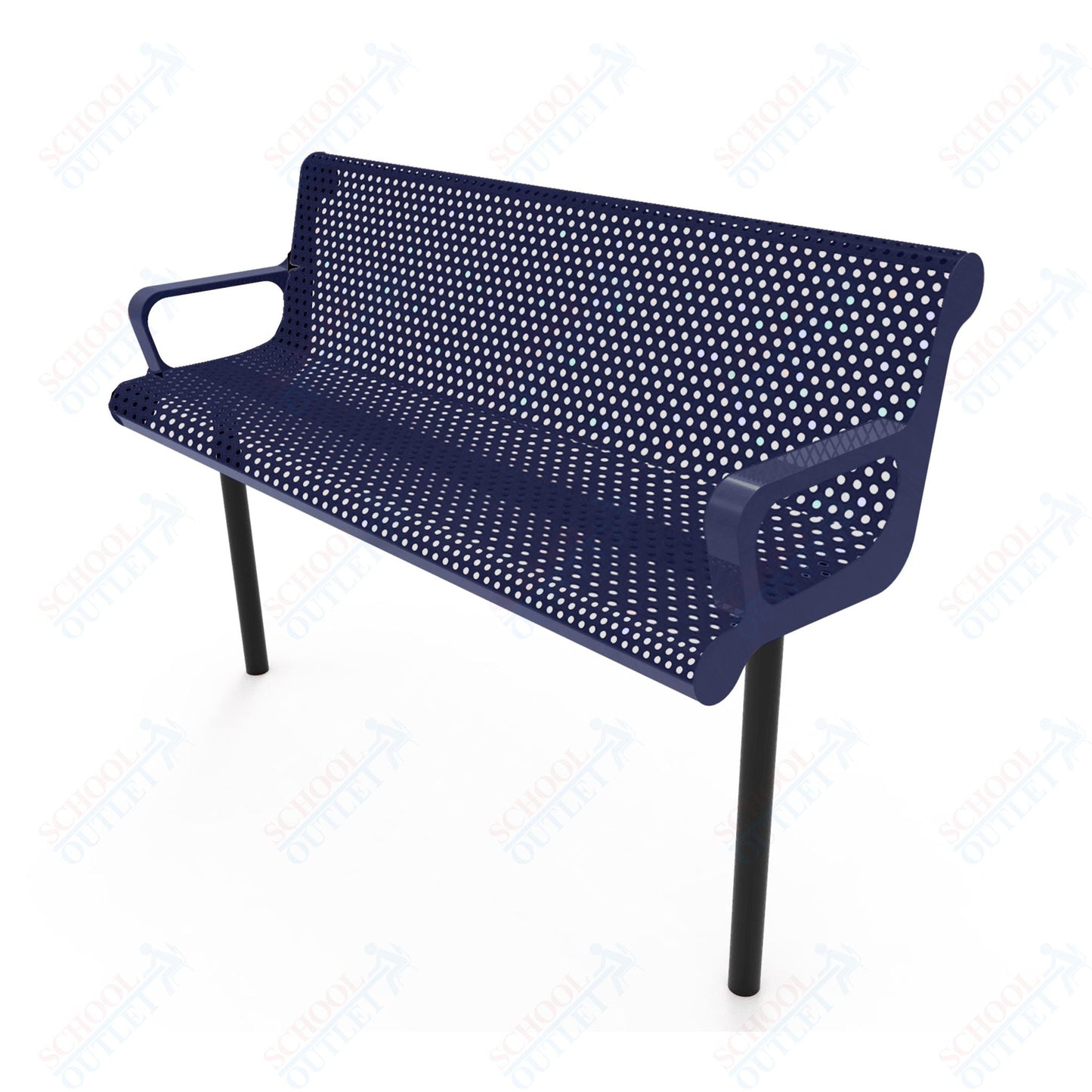 MyTcoat - Contoured Outdoor Bench with Arm - Inground Mount 6' L (MYT - BCA06 - 43) - SchoolOutlet