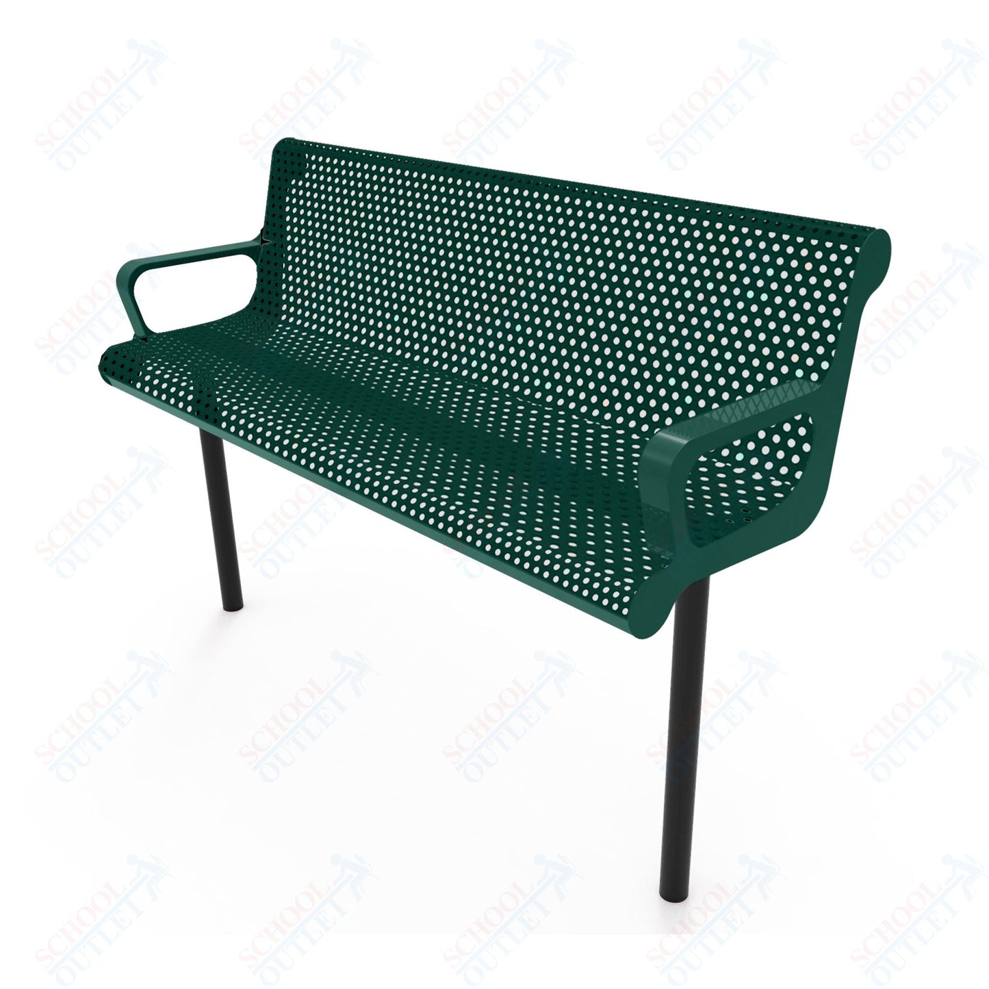 MyTcoat - Contoured Outdoor Bench with Arm - Inground Mount 6' L (MYT - BCA06 - 43) - SchoolOutlet
