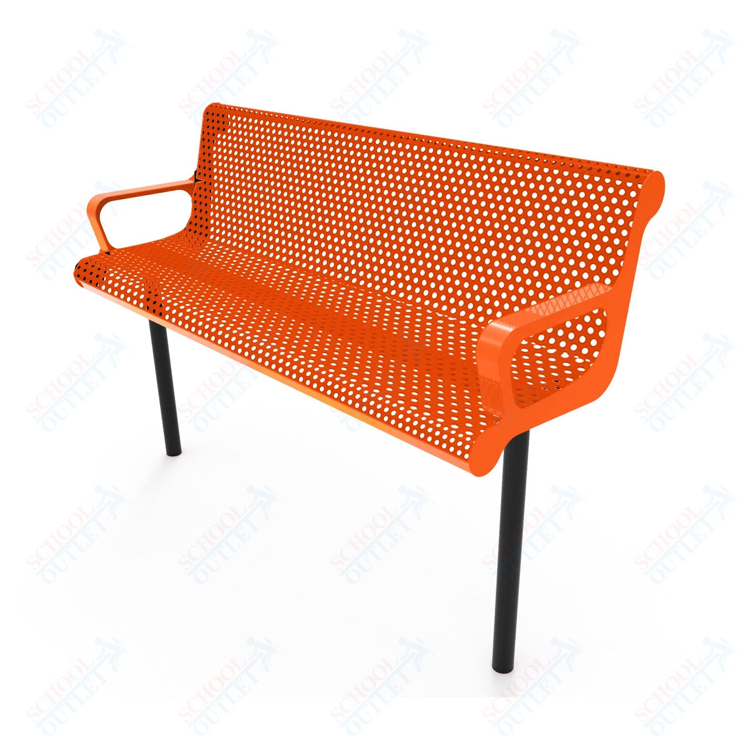 MyTcoat - Contoured Outdoor Bench with Arm - Inground Mount 6' L (MYT - BCA06 - 43) - SchoolOutlet