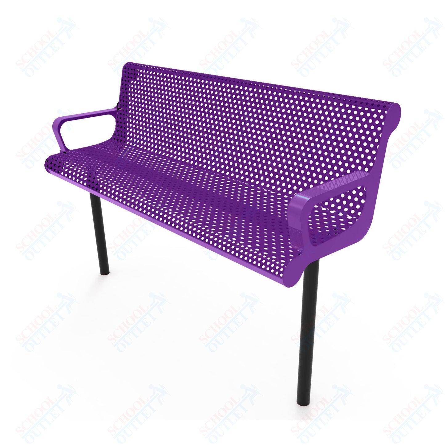 MyTcoat - Contoured Outdoor Bench with Arm - Inground Mount 6' L (MYT - BCA06 - 43) - SchoolOutlet
