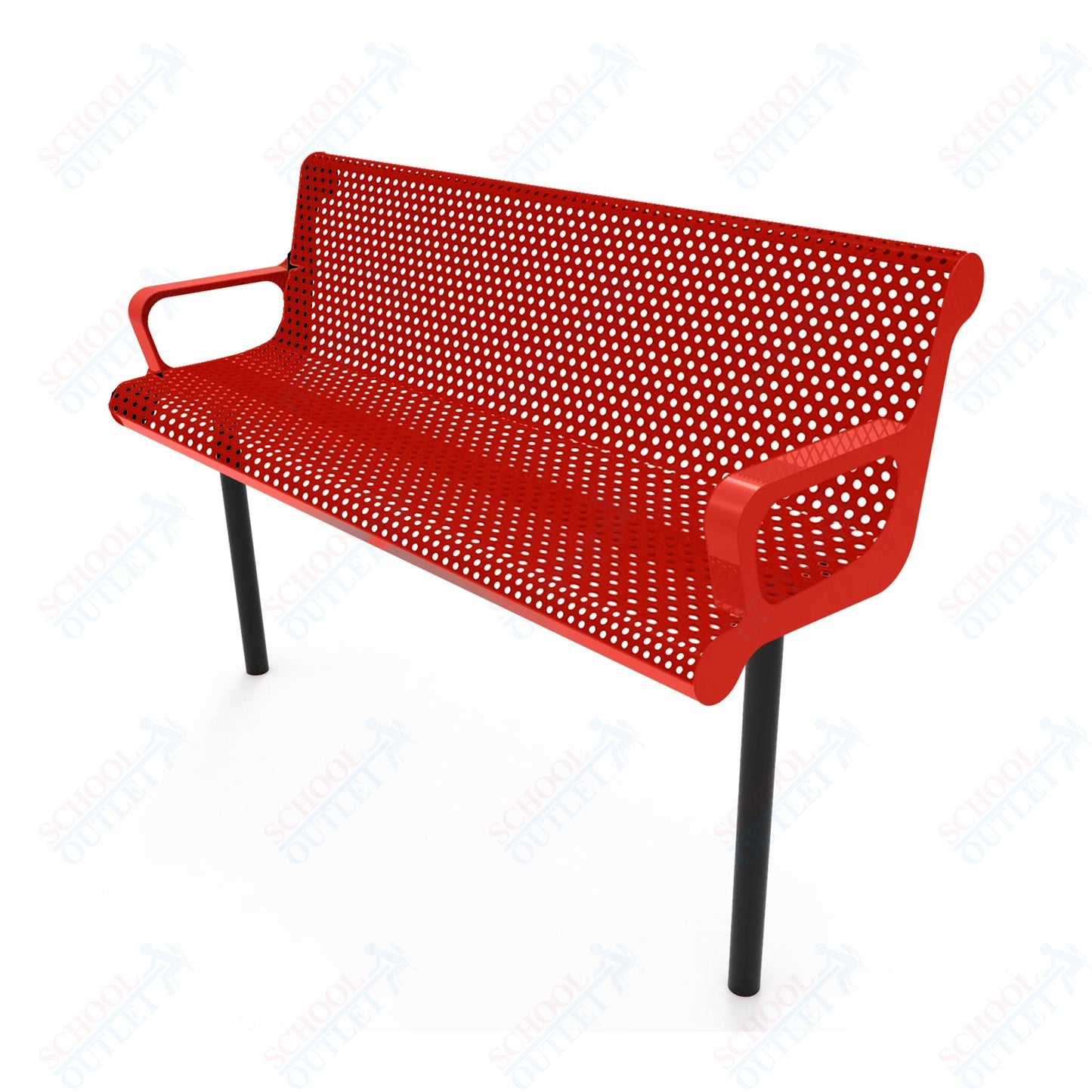 MyTcoat - Contoured Outdoor Bench with Arm - Inground Mount 6' L (MYT - BCA06 - 43) - SchoolOutlet