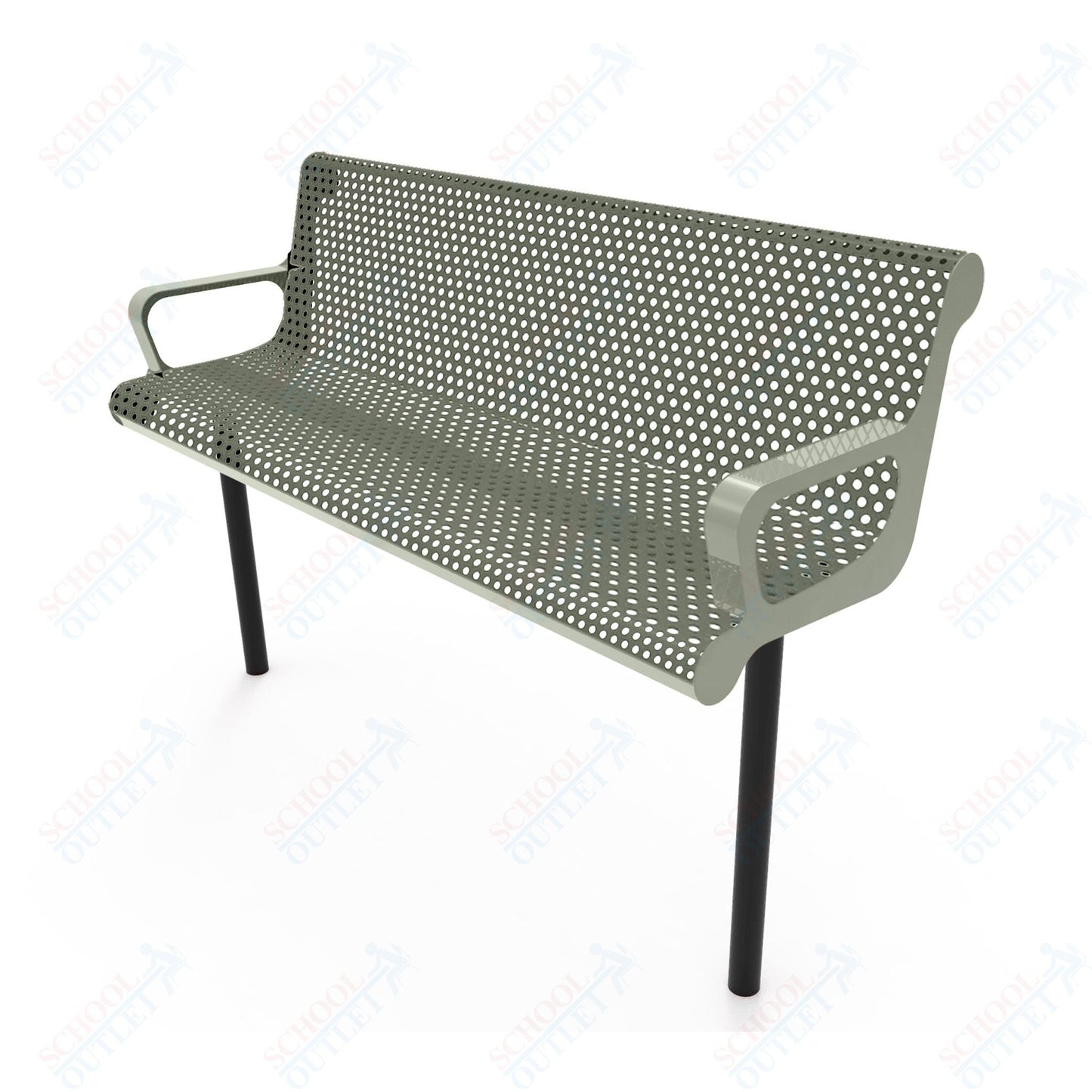 MyTcoat - Contoured Outdoor Bench with Arm - Inground Mount 6' L (MYT - BCA06 - 43) - SchoolOutlet