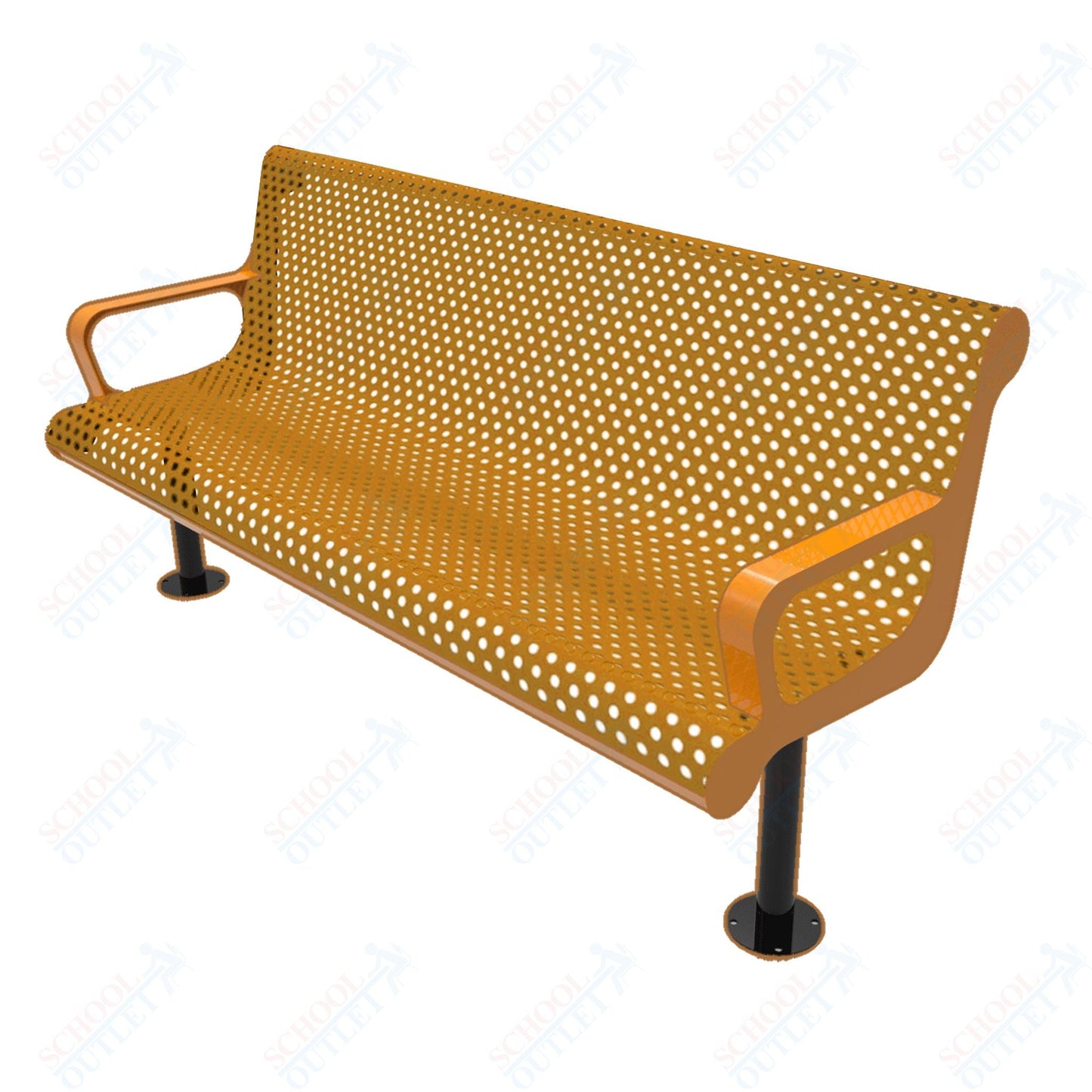 MyTcoat - Contoured Outdoor Bench with Arm - Surface Mount 6' L (MYT - BCA06 - 44) - SchoolOutlet