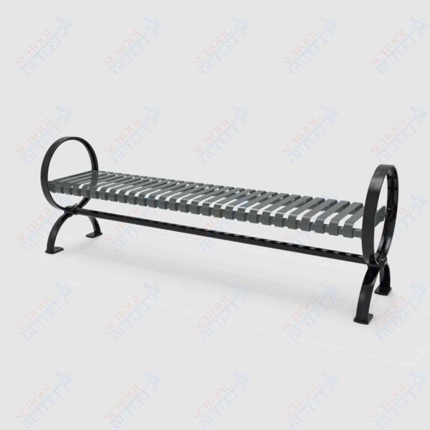MyTcoat - Skyline Outdoor Bench with Arched Back - Portable or Surface Mount 4' L (MYT - BSL04 - O - 57) - SchoolOutlet