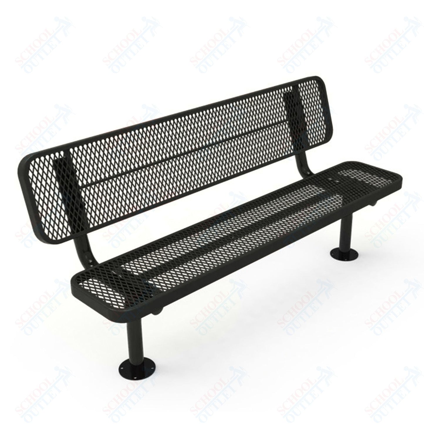 MyTcoat - Player's Outdoor Bench with Back - Surface Mount 6' L (MYT - BPY06 - 32) - SchoolOutlet