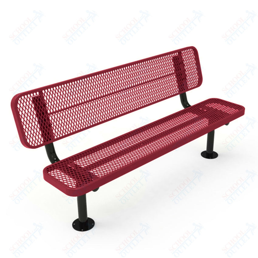 MyTcoat - Player's Outdoor Bench with Back - Surface Mount 6' L (MYT - BPY06 - 32) - SchoolOutlet