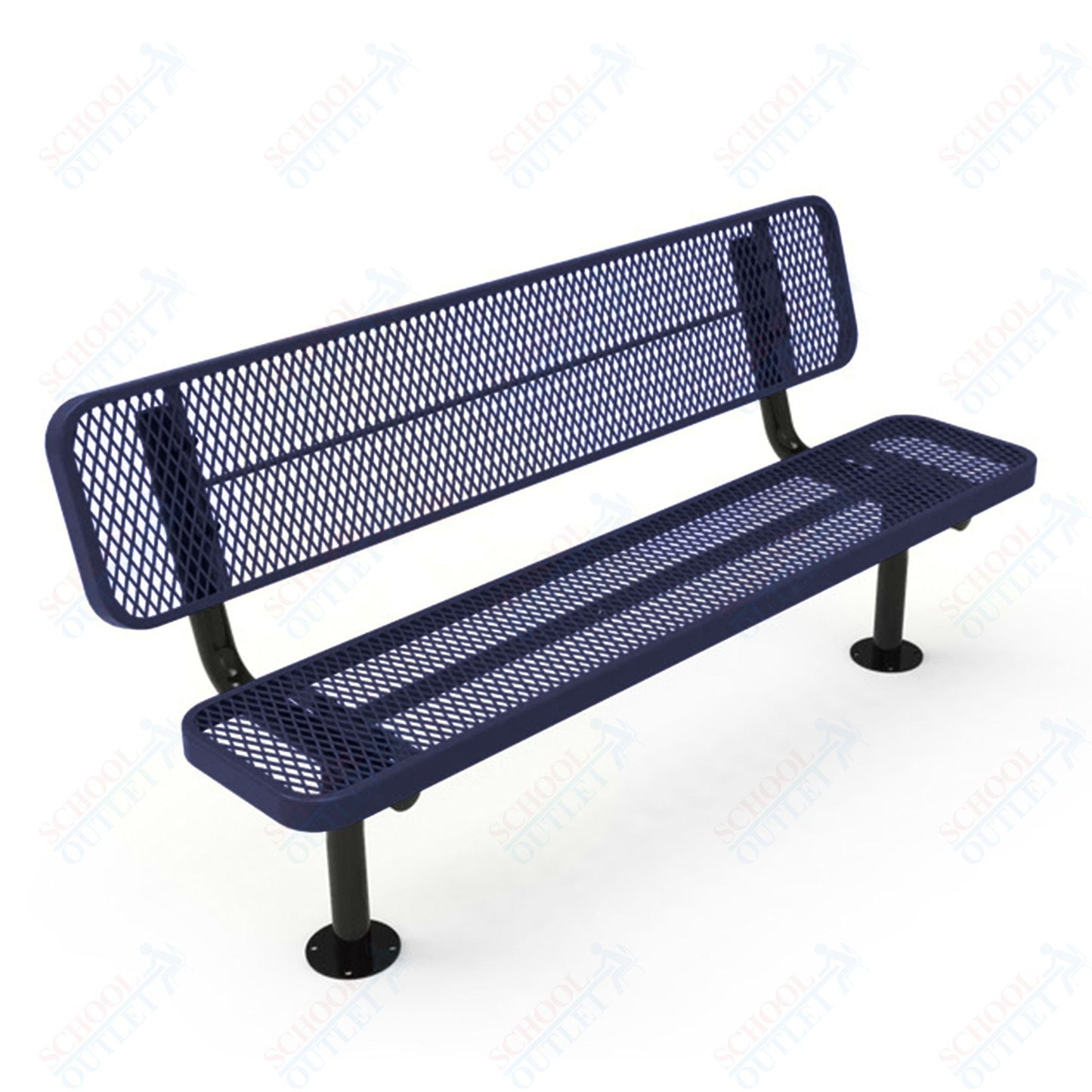 MyTcoat - Player's Outdoor Bench with Back - Surface Mount 6' L (MYT - BPY06 - 32) - SchoolOutlet