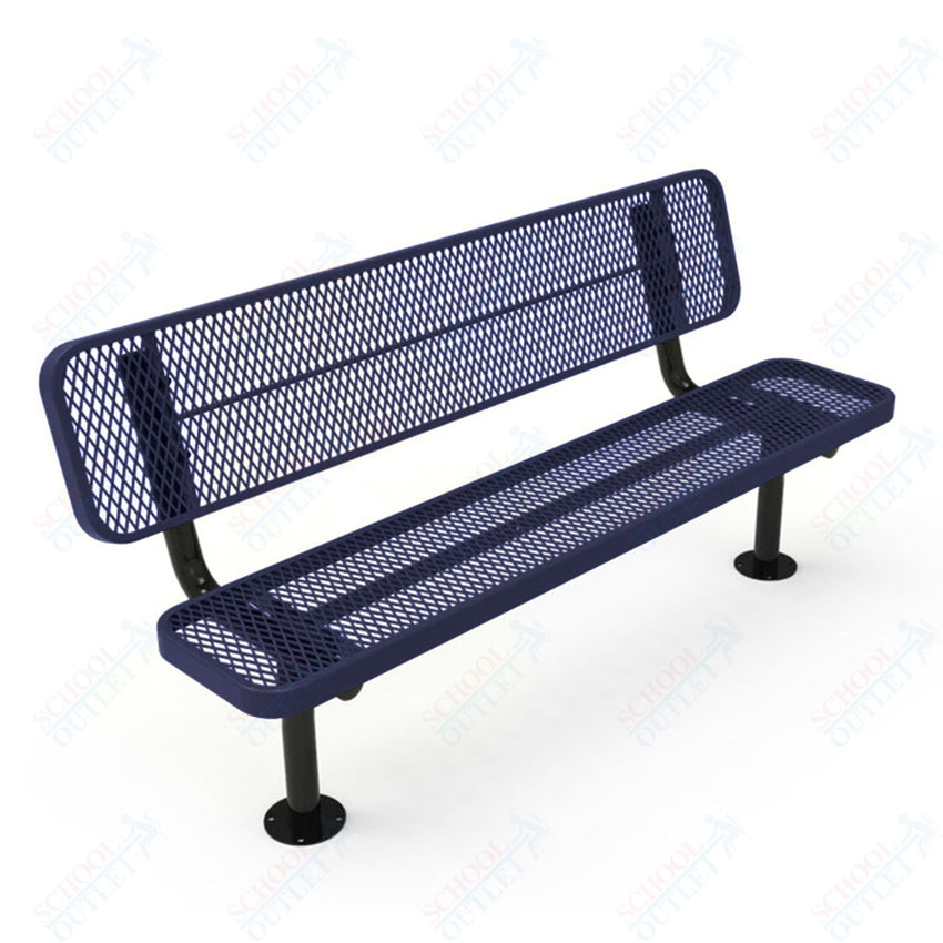 MyTcoat - Player's Outdoor Bench with Back - Surface Mount 6' L (MYT - BPY06 - 32) - SchoolOutlet