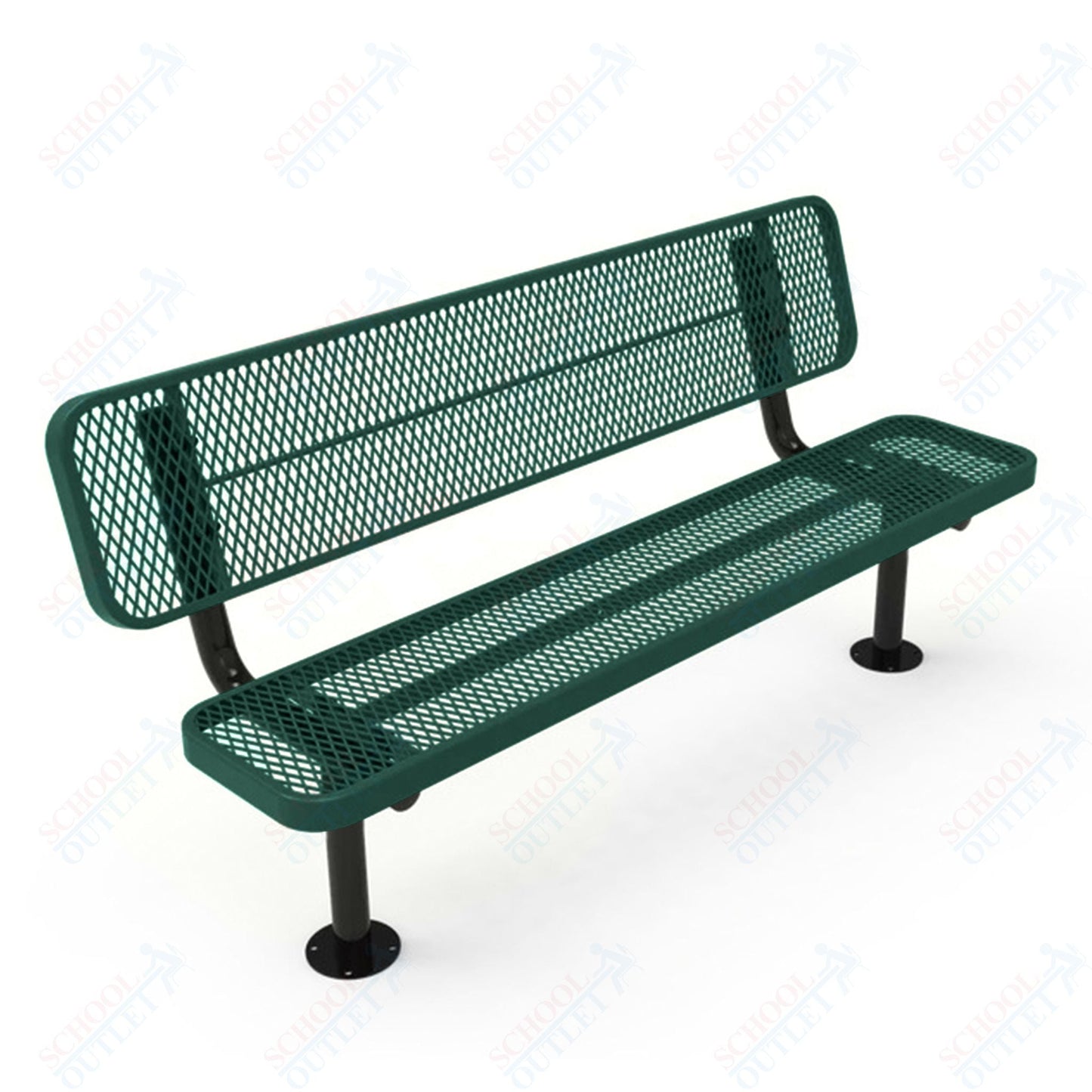MyTcoat - Player's Outdoor Bench with Back - Surface Mount 6' L (MYT - BPY06 - 32) - SchoolOutlet