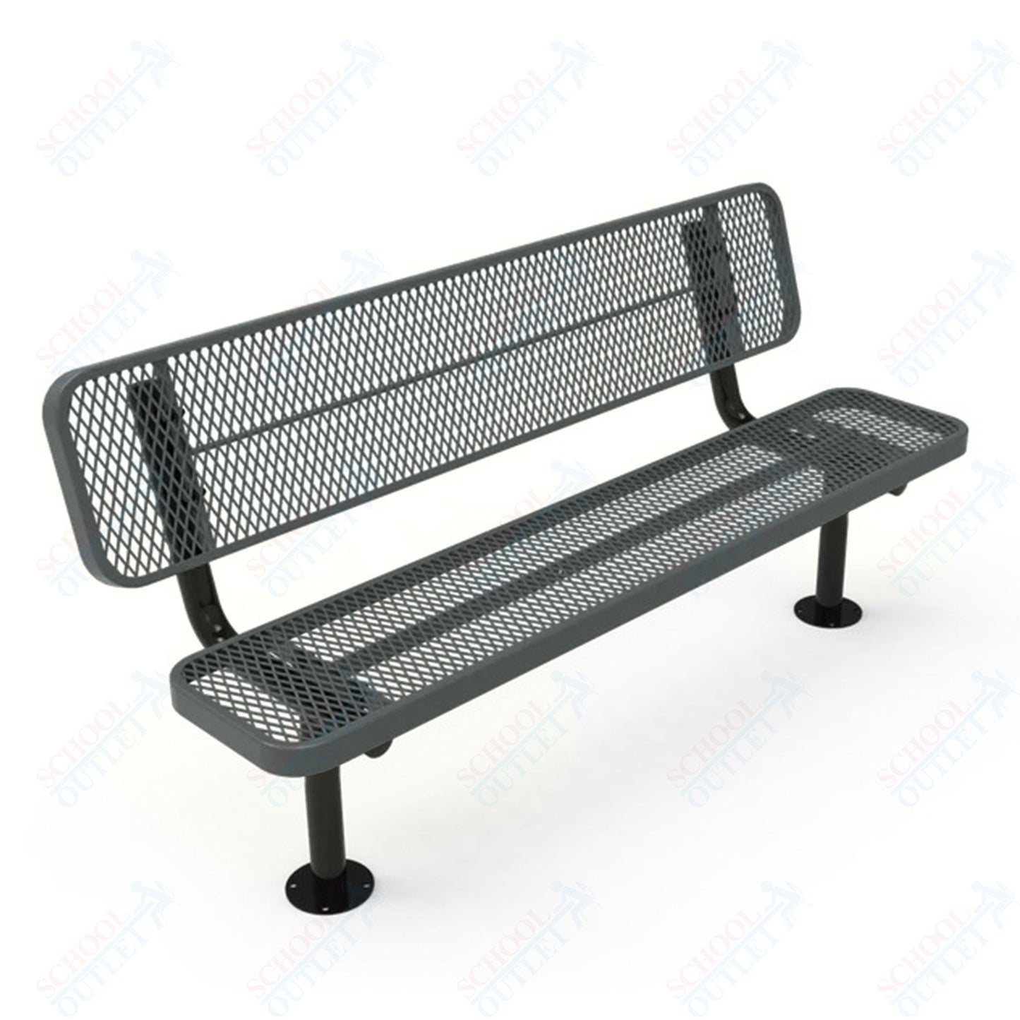 MyTcoat - Player's Outdoor Bench with Back - Surface Mount 6' L (MYT - BPY06 - 32) - SchoolOutlet