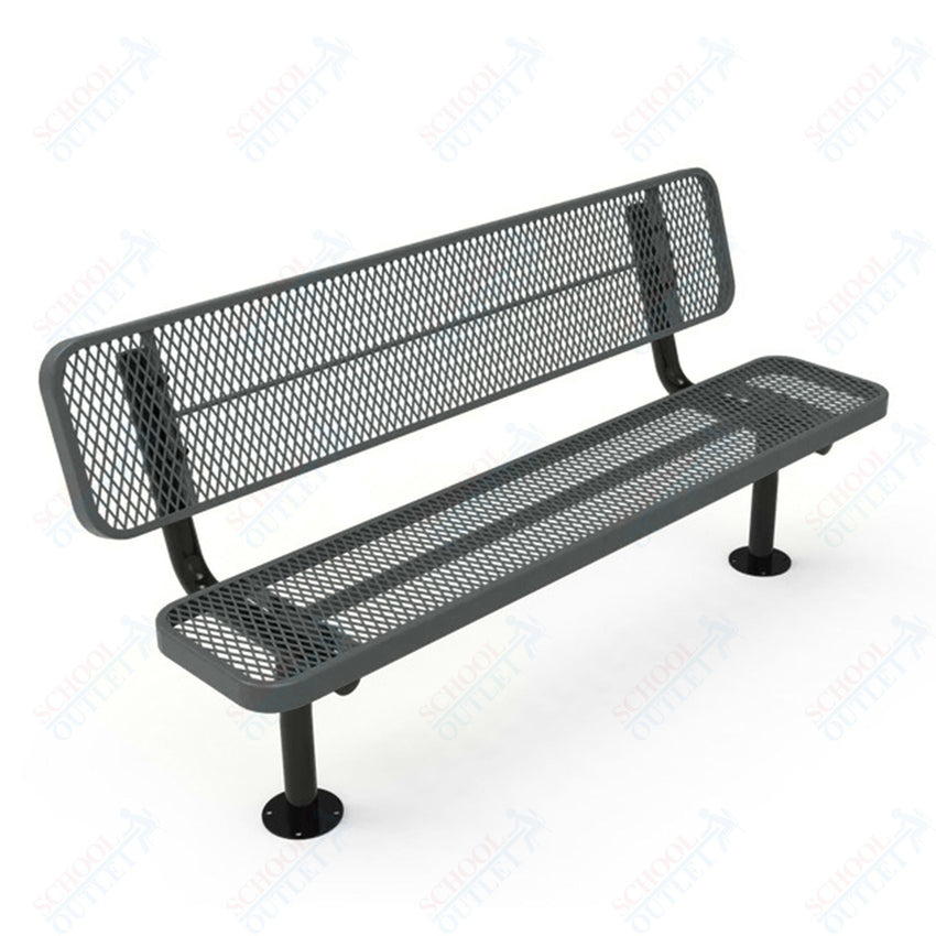 MyTcoat - Player's Outdoor Bench with Back - Surface Mount 6' L (MYT - BPY06 - 32) - SchoolOutlet