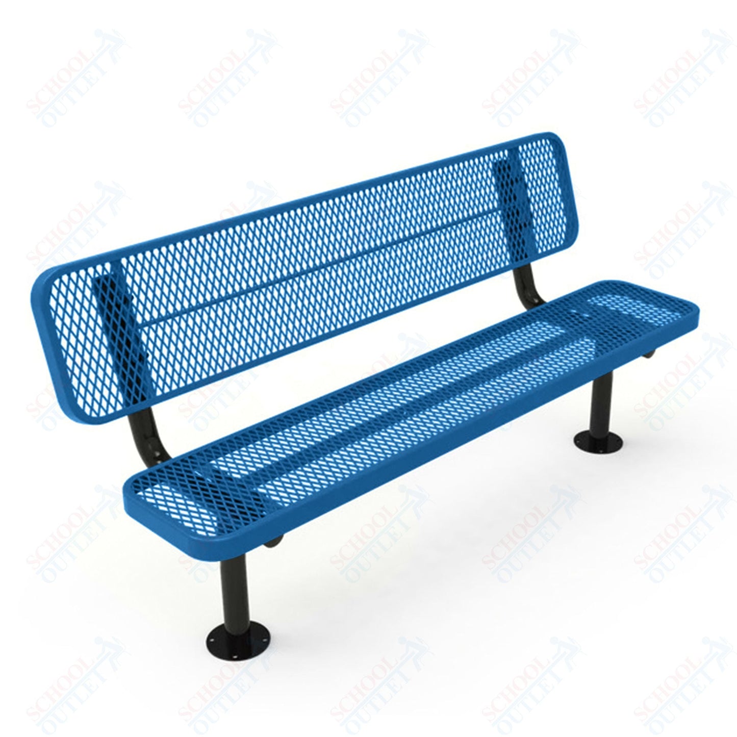 MyTcoat - Player's Outdoor Bench with Back - Surface Mount 6' L (MYT - BPY06 - 32) - SchoolOutlet