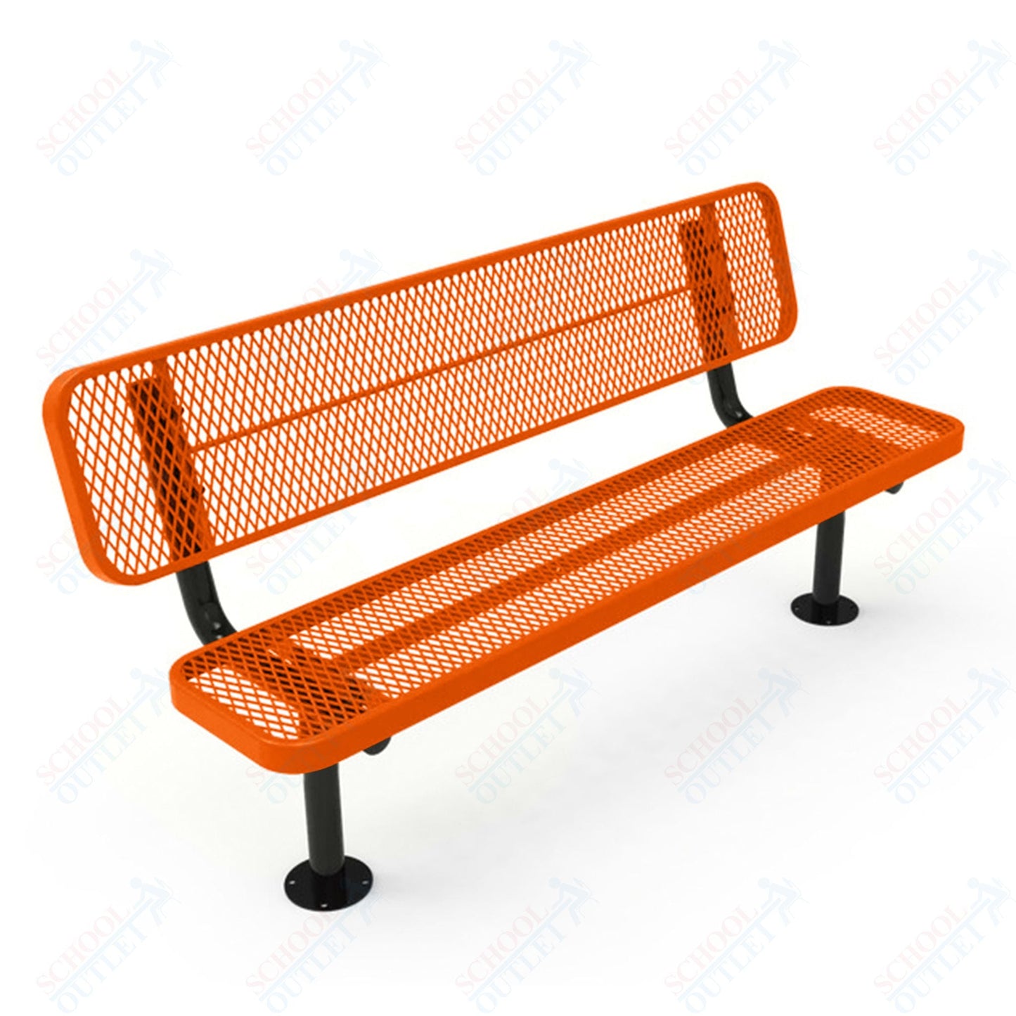 MyTcoat - Player's Outdoor Bench with Back - Surface Mount 6' L (MYT - BPY06 - 32) - SchoolOutlet