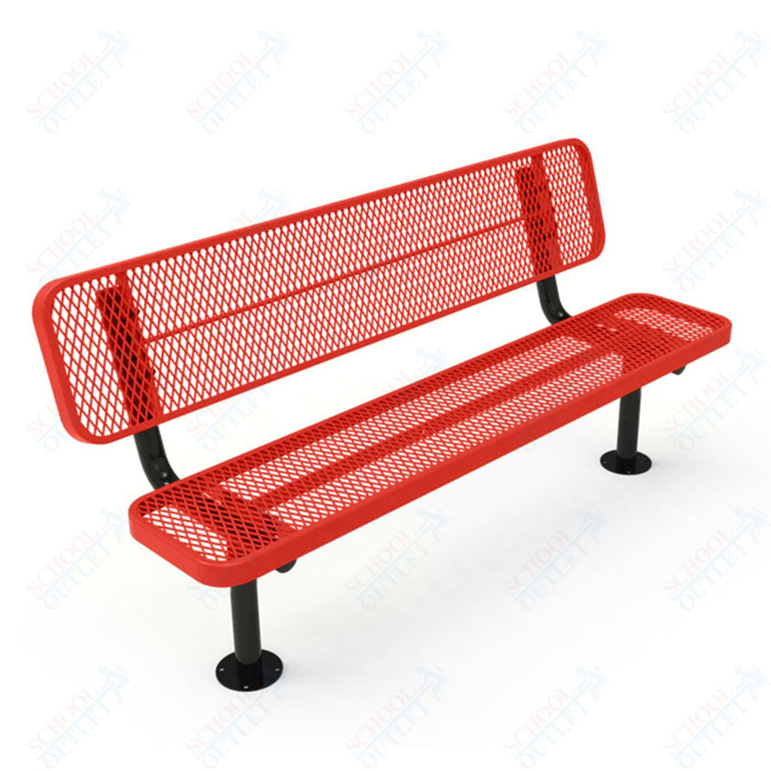 MyTcoat - Player's Outdoor Bench with Back - Surface Mount 6' L (MYT - BPY06 - 32) - SchoolOutlet