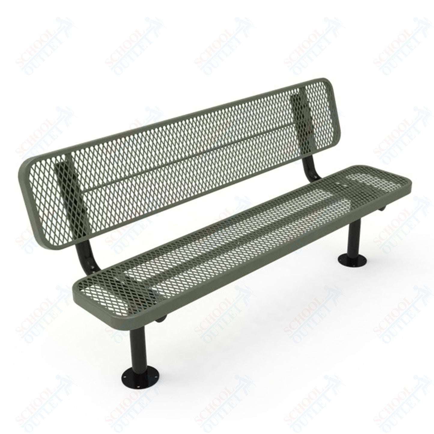 MyTcoat - Player's Outdoor Bench with Back - Surface Mount 6' L (MYT - BPY06 - 32) - SchoolOutlet