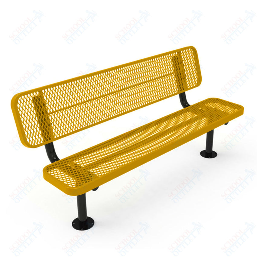 MyTcoat - Player's Outdoor Bench with Back - Surface Mount 6' L (MYT - BPY06 - 32) - SchoolOutlet