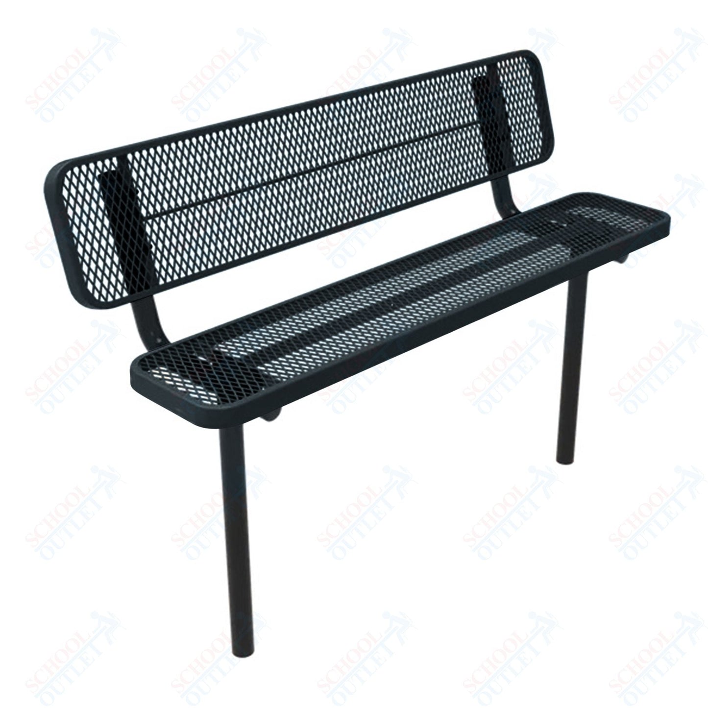 MyTcoat - Player's Outdoor Bench with Back - Inground Mount 8' L (MYT - BPY08 - 31) - SchoolOutlet