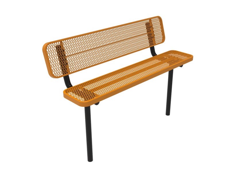 MyTcoat - Player's Outdoor Bench with Back - Inground Mount 8' L (MYT-BPY08-31) - SchoolOutlet