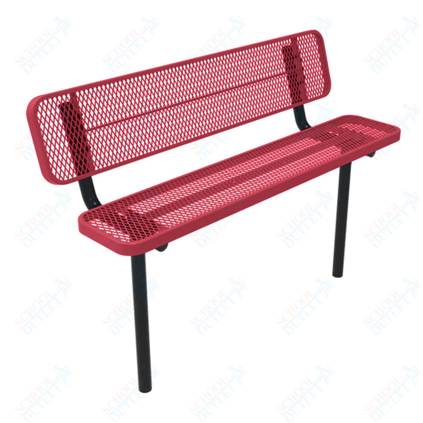 MyTcoat - Player's Outdoor Bench with Back - Inground Mount 8' L (MYT - BPY08 - 31) - SchoolOutlet