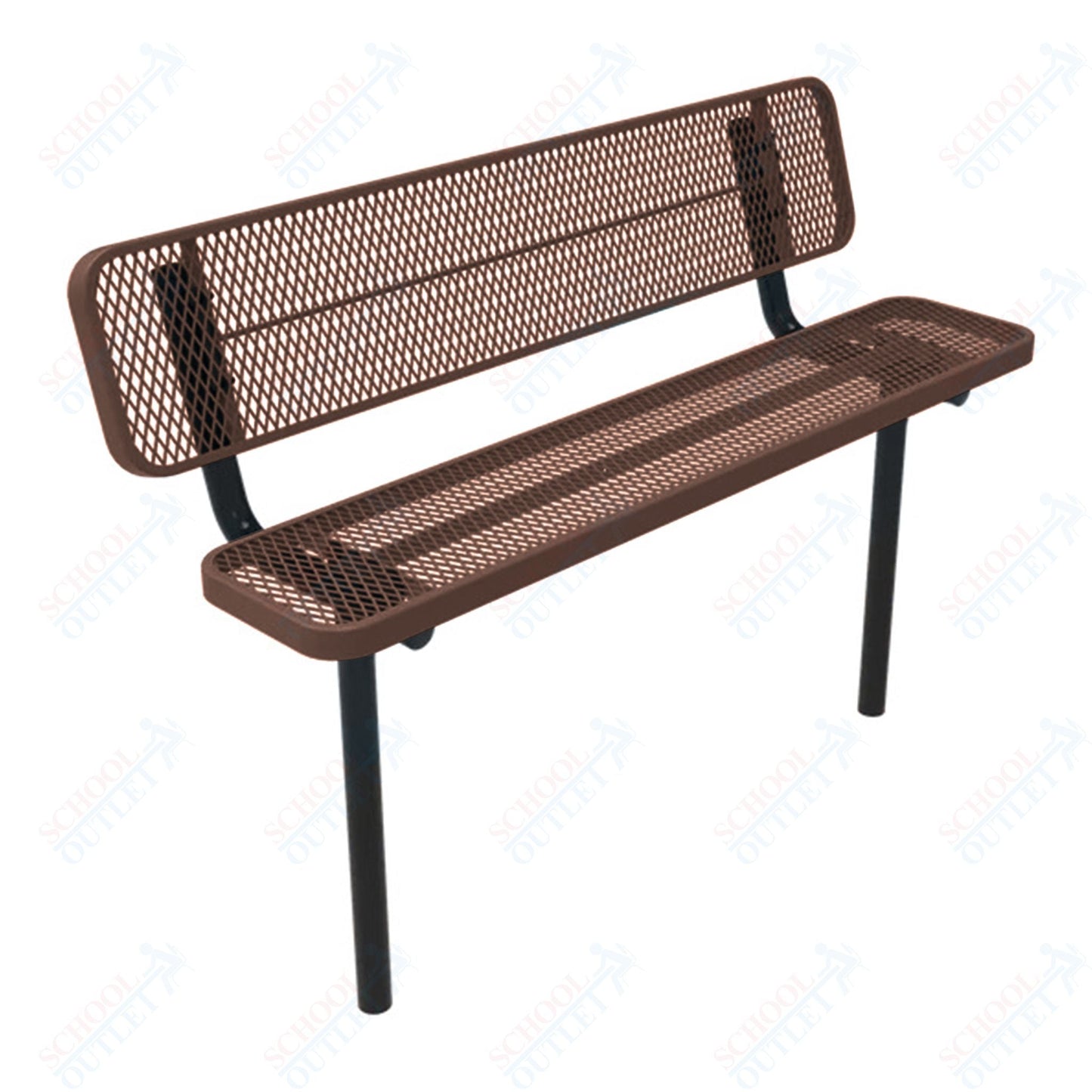 MyTcoat - Player's Outdoor Bench with Back - Inground Mount 8' L (MYT - BPY08 - 31) - SchoolOutlet