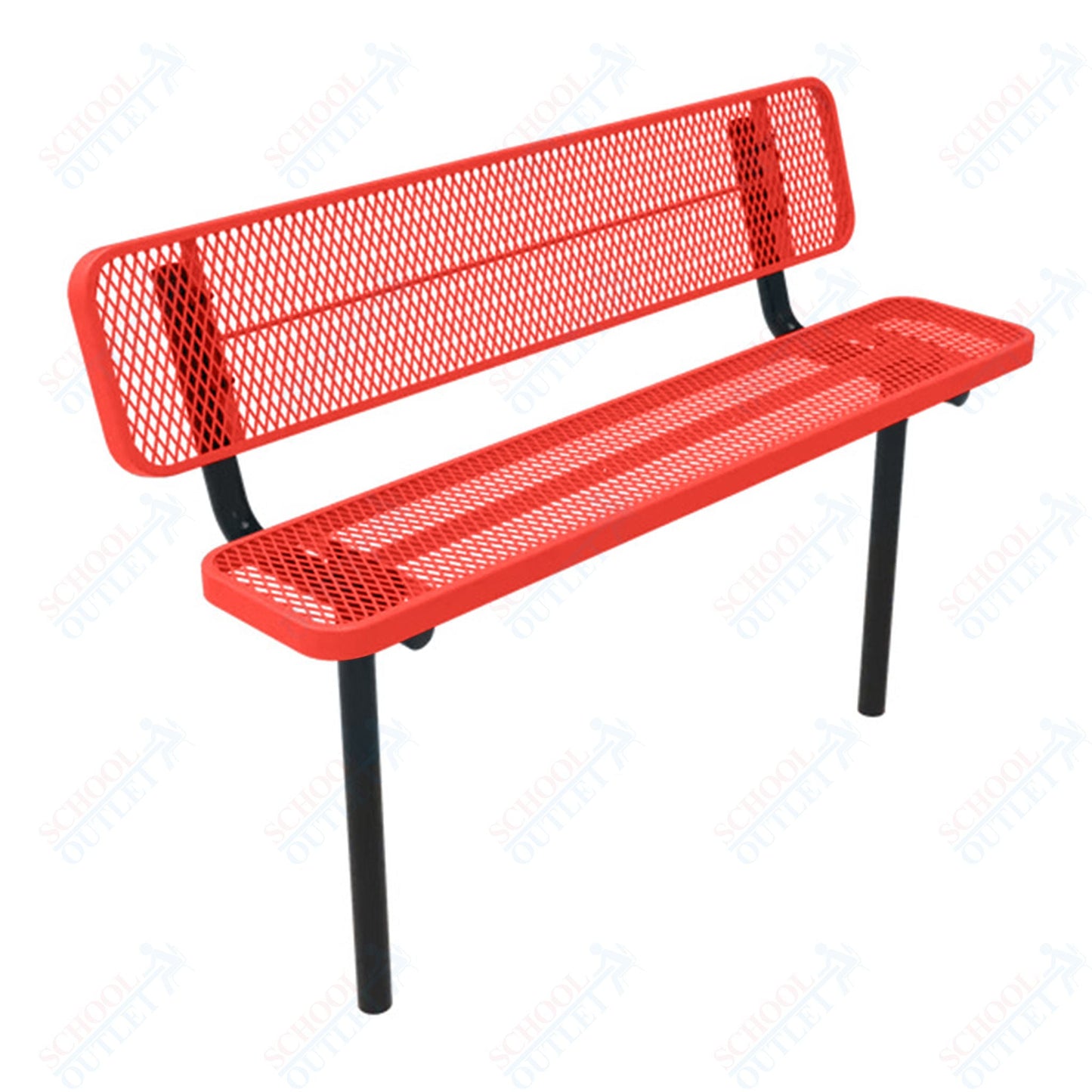MyTcoat - Player's Outdoor Bench with Back - Inground Mount 8' L (MYT - BPY08 - 31) - SchoolOutlet