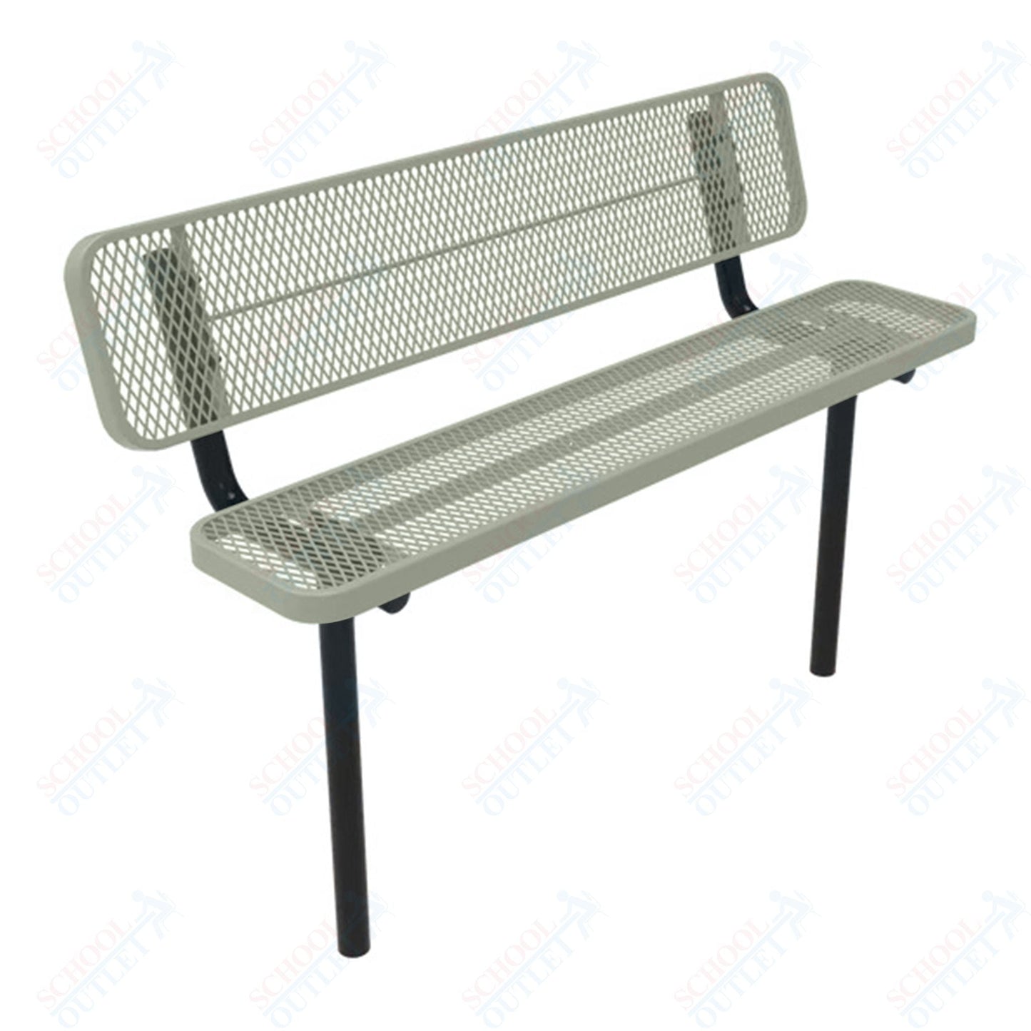 MyTcoat - Player's Outdoor Bench with Back - Inground Mount 8' L (MYT - BPY08 - 31) - SchoolOutlet