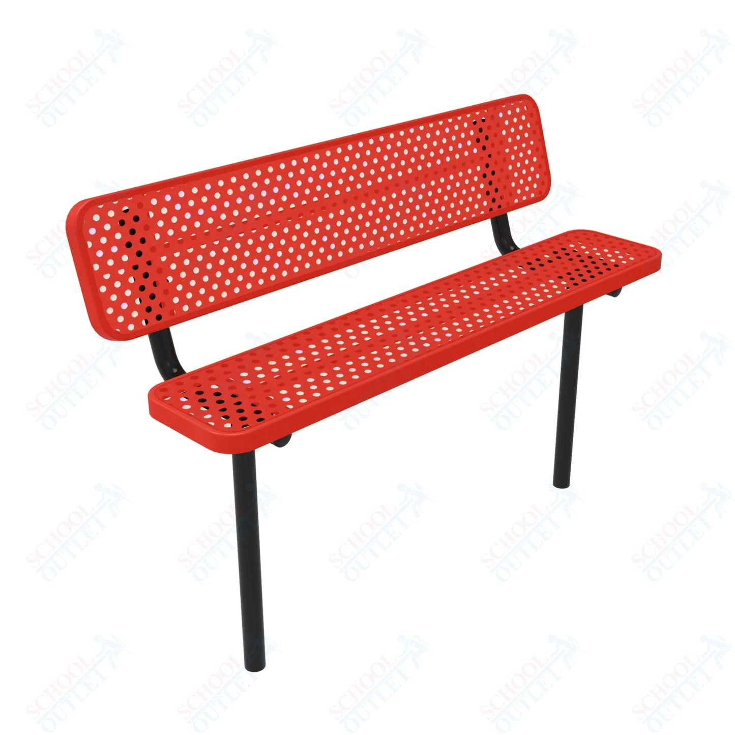 MyTcoat - Player's Outdoor Bench with Back - Inground Mount 8' L (MYT - BPY08 - 31) - SchoolOutlet