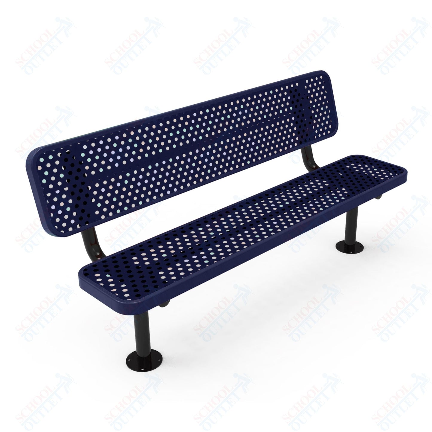 MyTcoat - Player's Outdoor Bench with Back - Surface Mount 8' L (MYT - BPY08 - 32) - SchoolOutlet