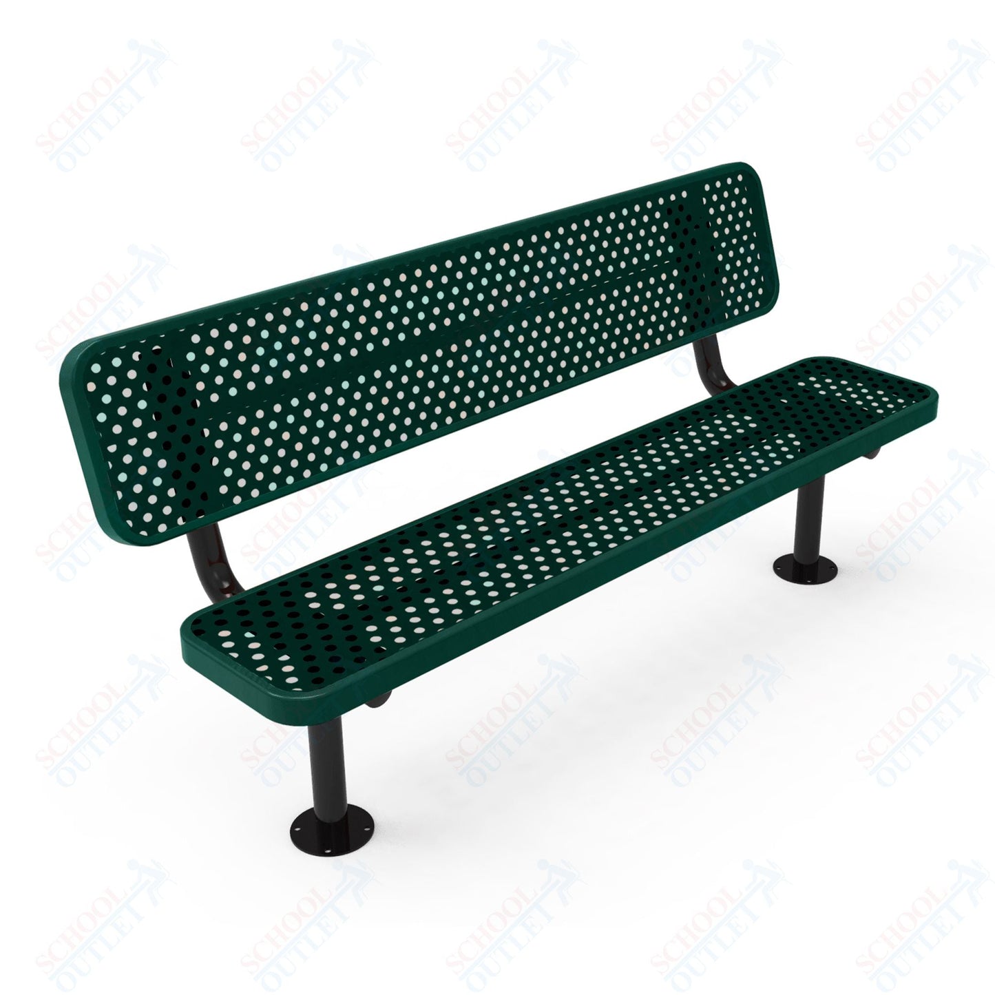 MyTcoat - Player's Outdoor Bench with Back - Surface Mount 8' L (MYT - BPY08 - 32) - SchoolOutlet