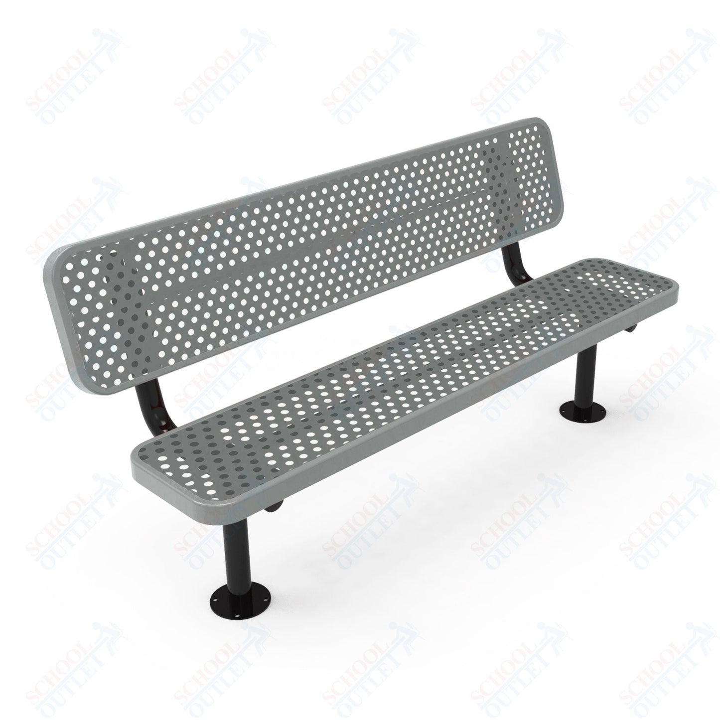 MyTcoat - Player's Outdoor Bench with Back - Surface Mount 8' L (MYT - BPY08 - 32) - SchoolOutlet